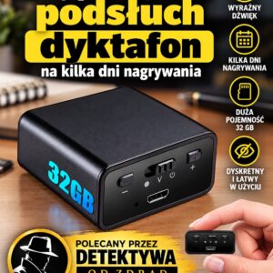 Mały podsłuch dyktafon na kilka dni nagrywania